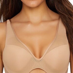New w/o tag Le Mystere Sheer Illusion Bra in Natural - Size  32DD/E